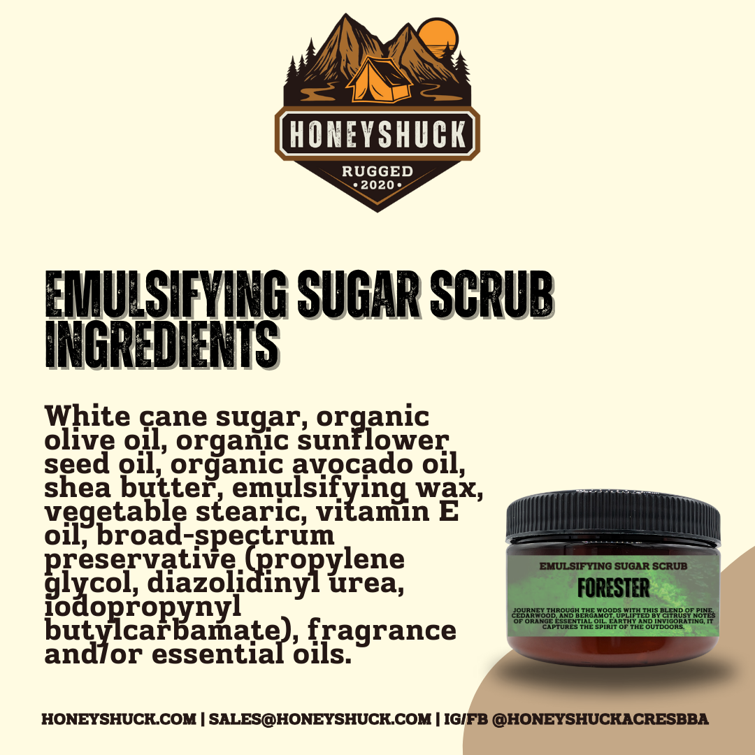 Rugged Sugar Body Scrub | Emulsifying | 4 oz Jar
