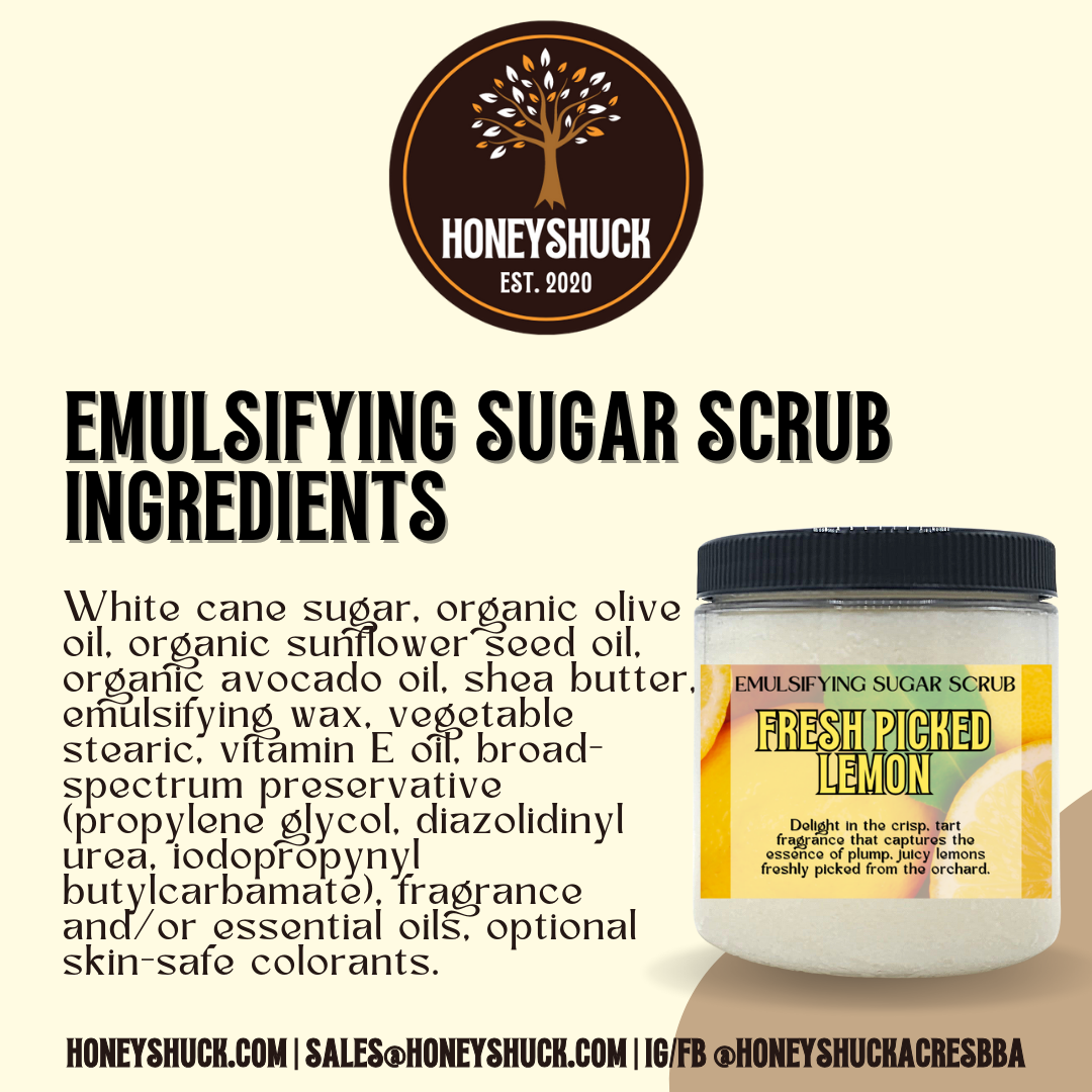Sugar Body Scrub | Emulsifying | 8 oz Jar