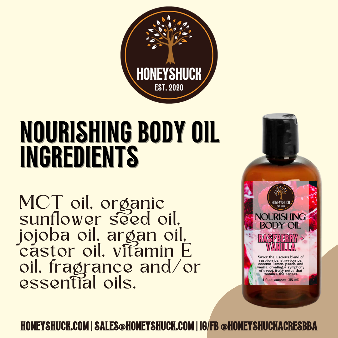 Body Oil | Nourishing | 4 fl oz | Choice of Scent