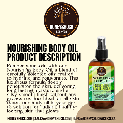 Body Oil | Nourishing | 4 fl oz | Choice of Scent