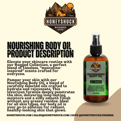 Rugged Body Oil | 4 fl oz | Choice of Scent