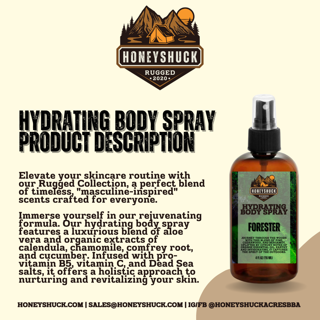 Rugged Body Spray | 4 fl oz | Choice of Scent