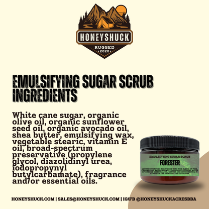 Rugged Body Sugar Scrub | 4 oz Jar | Choice of Scent | Net Wt 5 oz