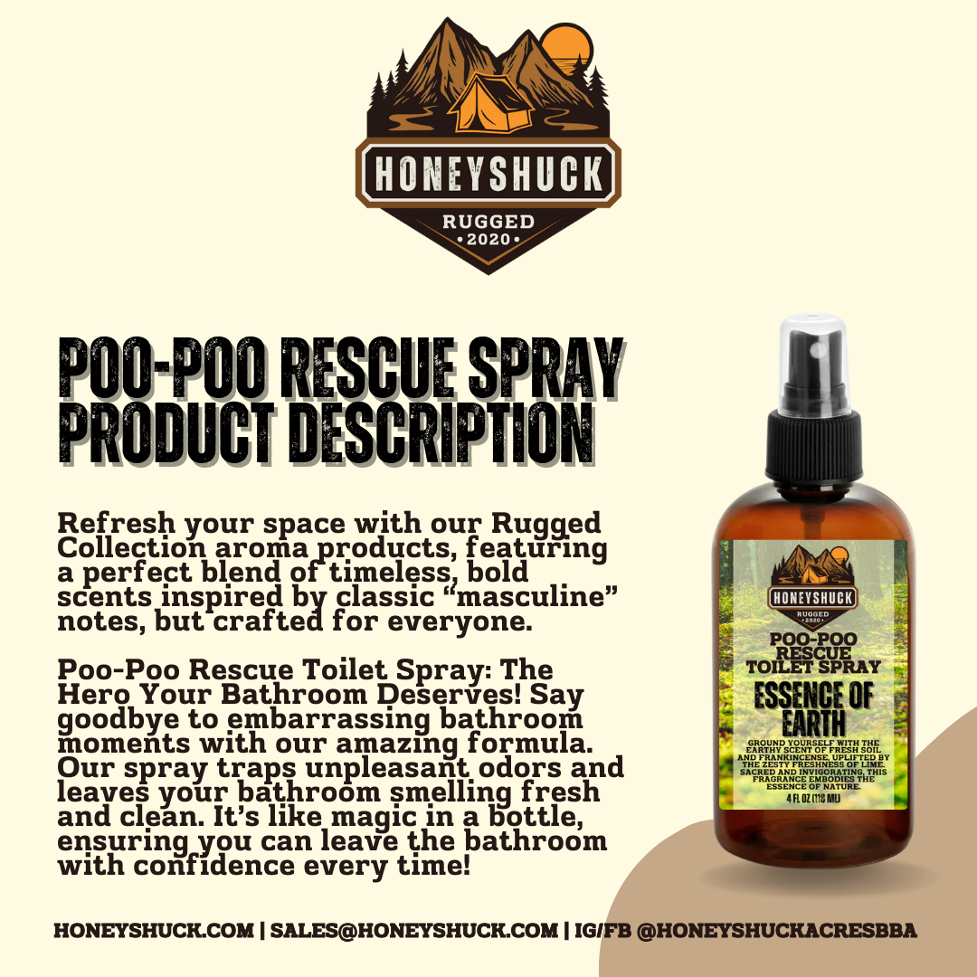 Rugged Poo-Poo Rescue Spray | 4 fl oz | Choice of Scent