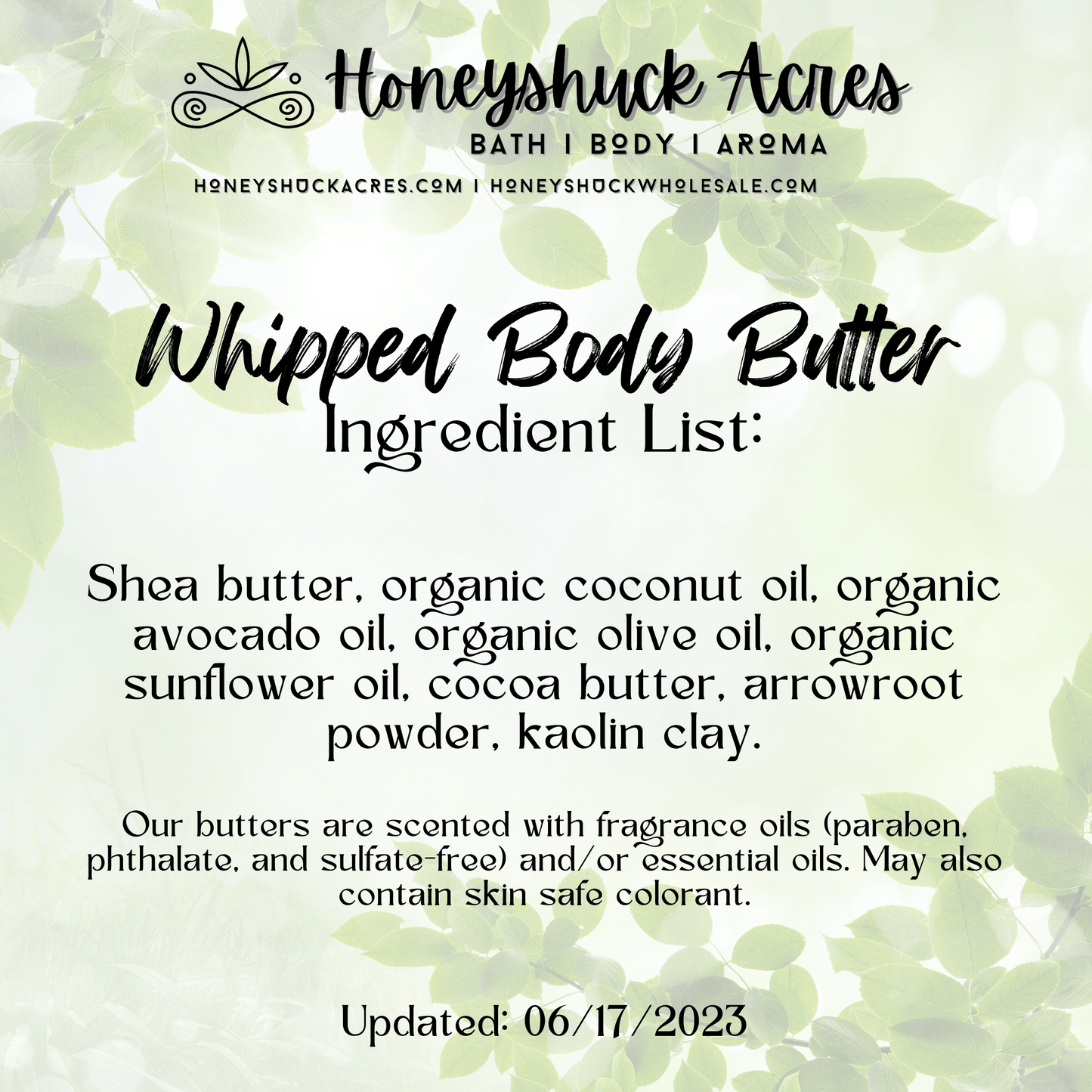 Whipped Body Butter | Tobacco + Bay Leaf | Vegan