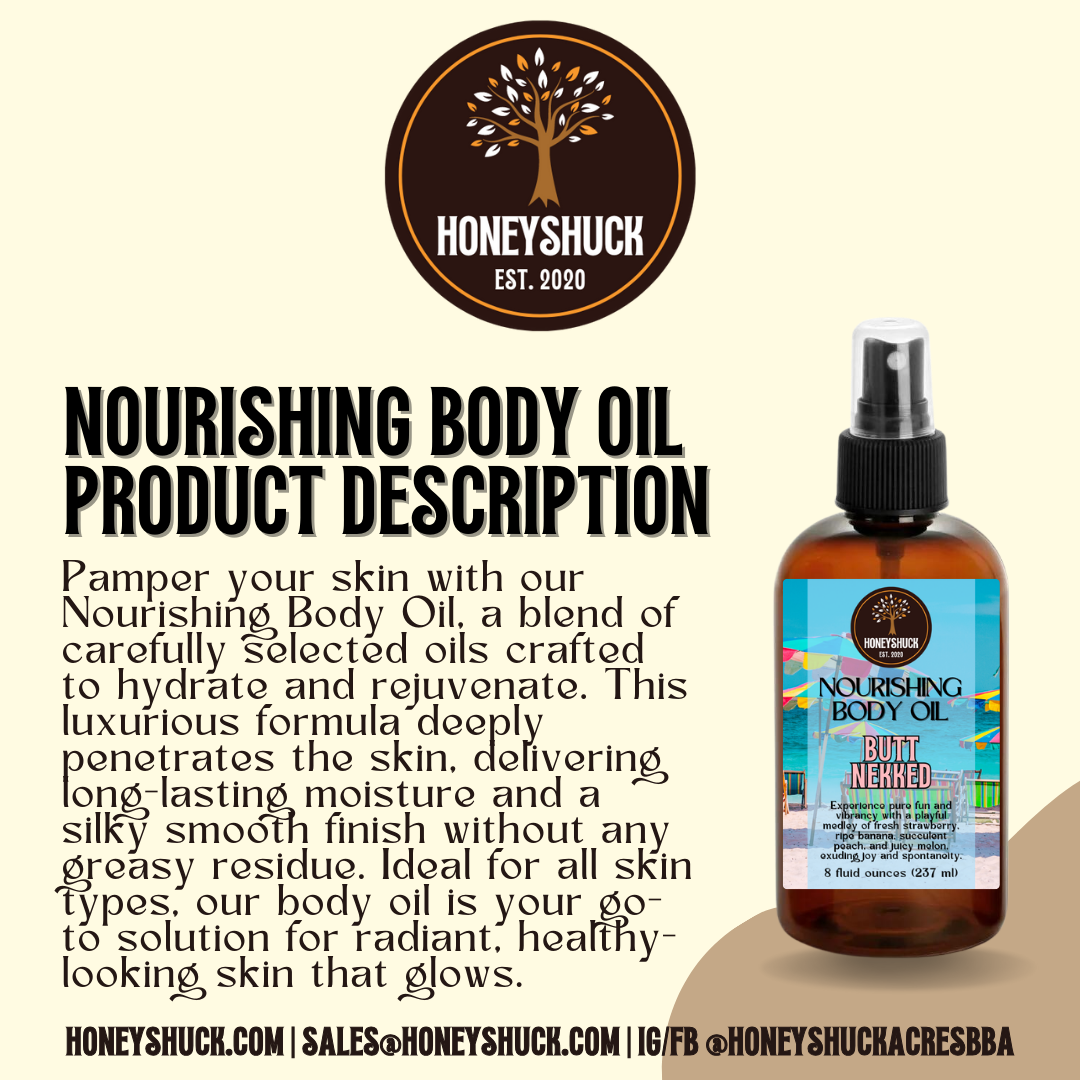 Body Oil | Nourishing | 8 fl oz | Choice of Scent