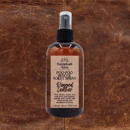 Poo-Poo Rescue Toilet Spray | Rugged Leather | Bowl + Air Freshener