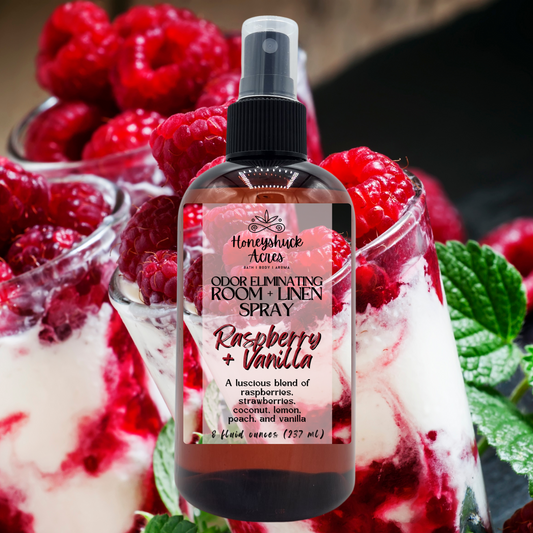 Room + Linen Spray | Raspberry + Vanilla | Odor Eliminating Air Freshener