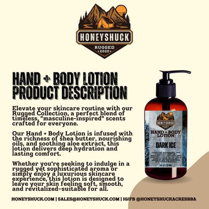 Rugged Hand + Body Lotion | 8 fl oz | Choice of Scent