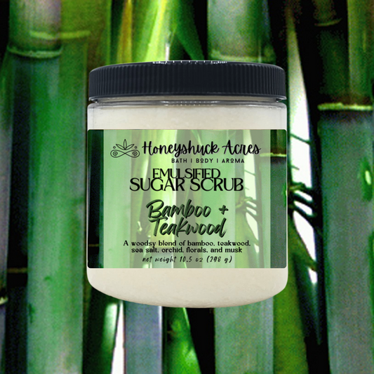 Emulsified Sugar Body Scrub | Bamboo + Teakwood | Choice of Size