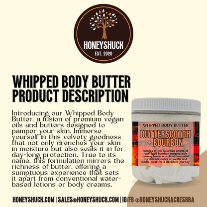 Whipped Body Butter | 8 oz Jar | Choice of Scent | Net Wt 4 oz