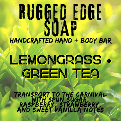 Rugged Edge Bar Soap | Lemongrass + Green Tea | Hand + Body | Net Wt 4.5 oz