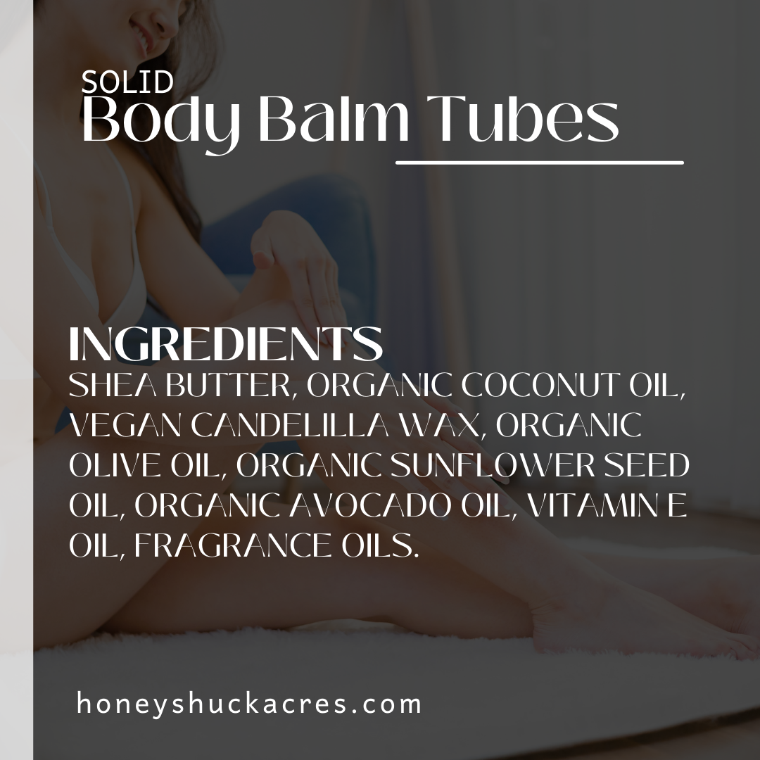 Body Balm Tube | Bamboo + Teakwood | Vegan Solid Lotion Bar