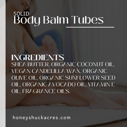 Body Balm Tube | Tobacco + Bay Leaf | Vegan Solid Lotion Bar