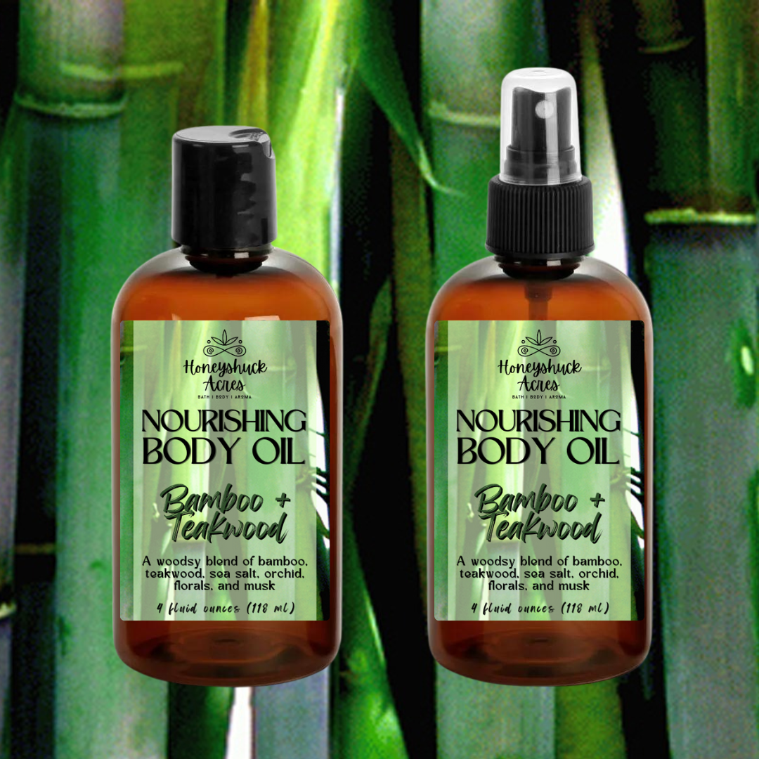 Nourishing Body Oil | Bamboo + Teakwood | Choice of Size