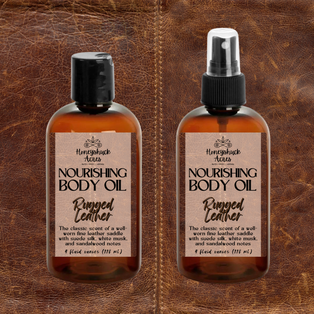 Nourishing Body Oil | Rugged Leather | Choice of Size