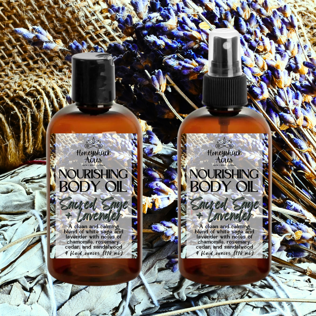 Nourishing Body Oil | Sacred Sage + Lavender | Choice of Size