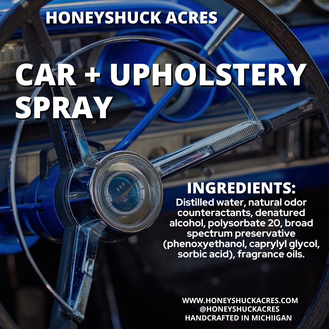 Car + Upholstery Spray | Honeysuckle + Wild Berry | Odor Eliminating Air Freshener