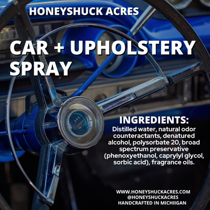 Car + Upholstery Spray | Honeysuckle + Wild Berry | Odor Eliminating Air Freshener