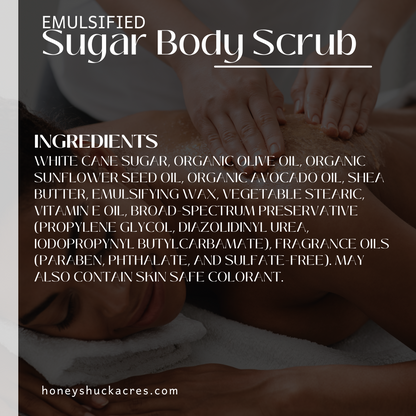 Emulsified Sugar Body Scrub | Vanilla Bean | Choice of Size