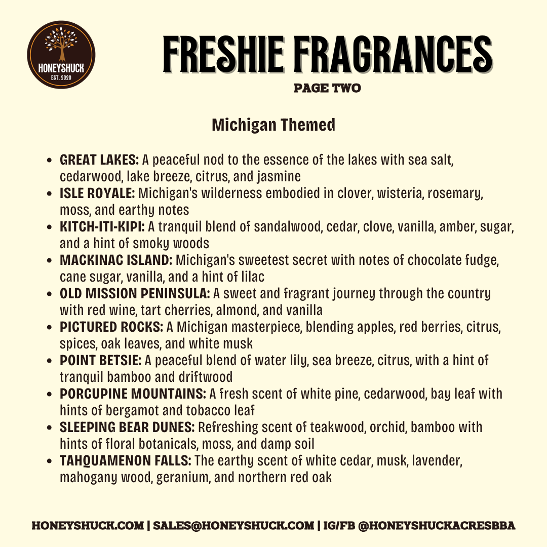 Michigan Freshie | Choice of Scent | Aroma Bead Car Air Freshener