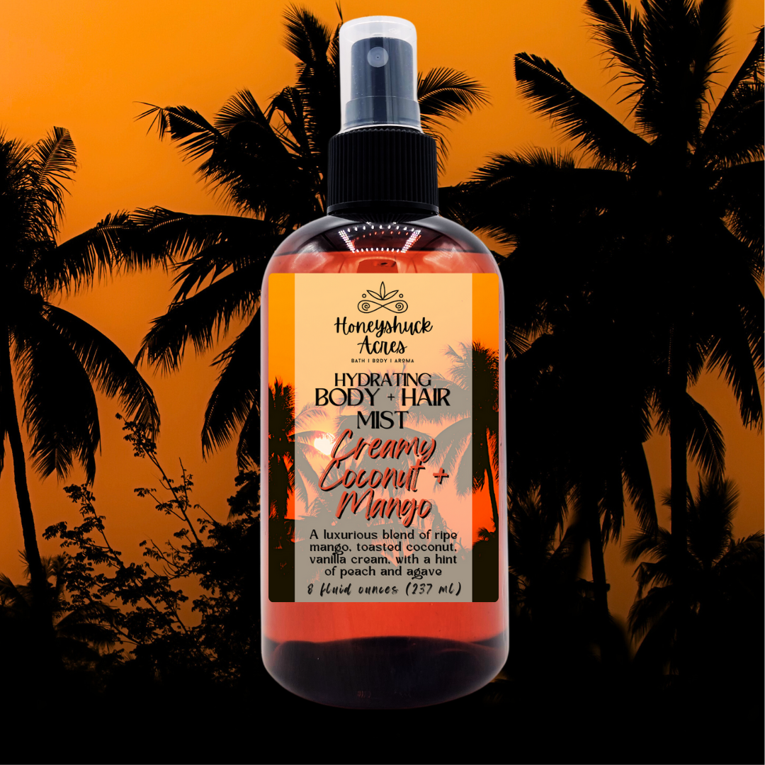 Hydrating Body + Hair Mist | Creamy Coconut + Mango | Choice of Size | Spray