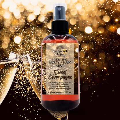 Hydrating Body + Hair Mist | Sweet Champagne | Choice of Size | Spray
