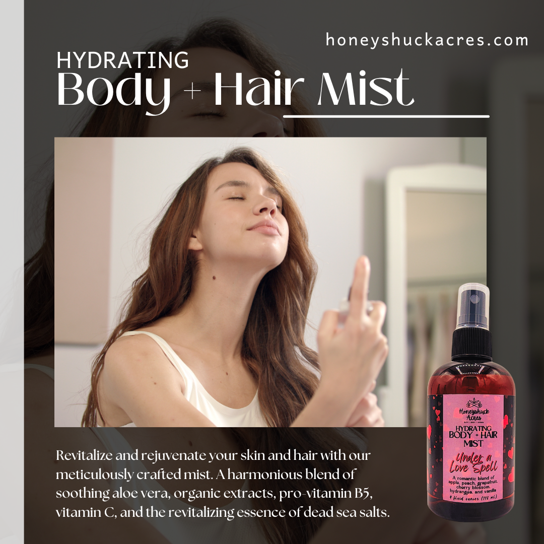 Hydrating Body + Hair Mist | Rugged Leather | Choice of Size | Spray
