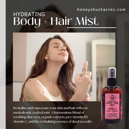 Hydrating Body + Hair Mist | Butterscotch + Bourbon | Choice of Size | Spray