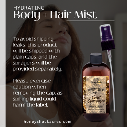 Hydrating Body + Hair Mist | Vanilla Bean | Choice of Size | Spray