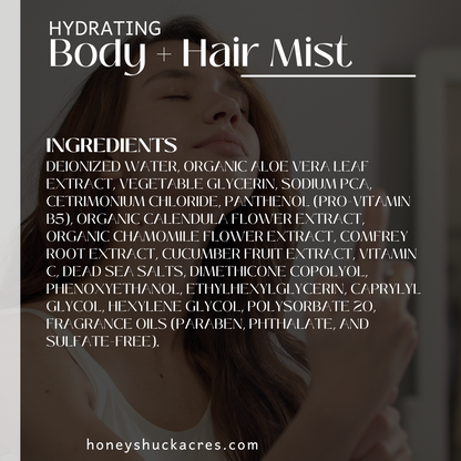 Hydrating Body + Hair Mist | Bamboo + Teakwood | Choice of Size | Spray