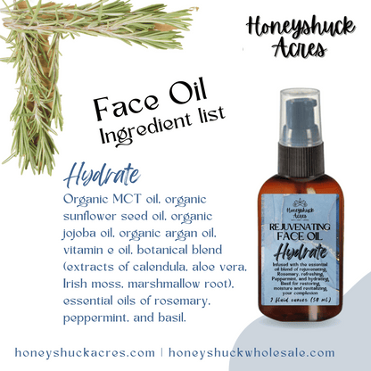 Face Oil | Hydrate | Essential Oils + Botanical Extracts | 2 fluid ounces