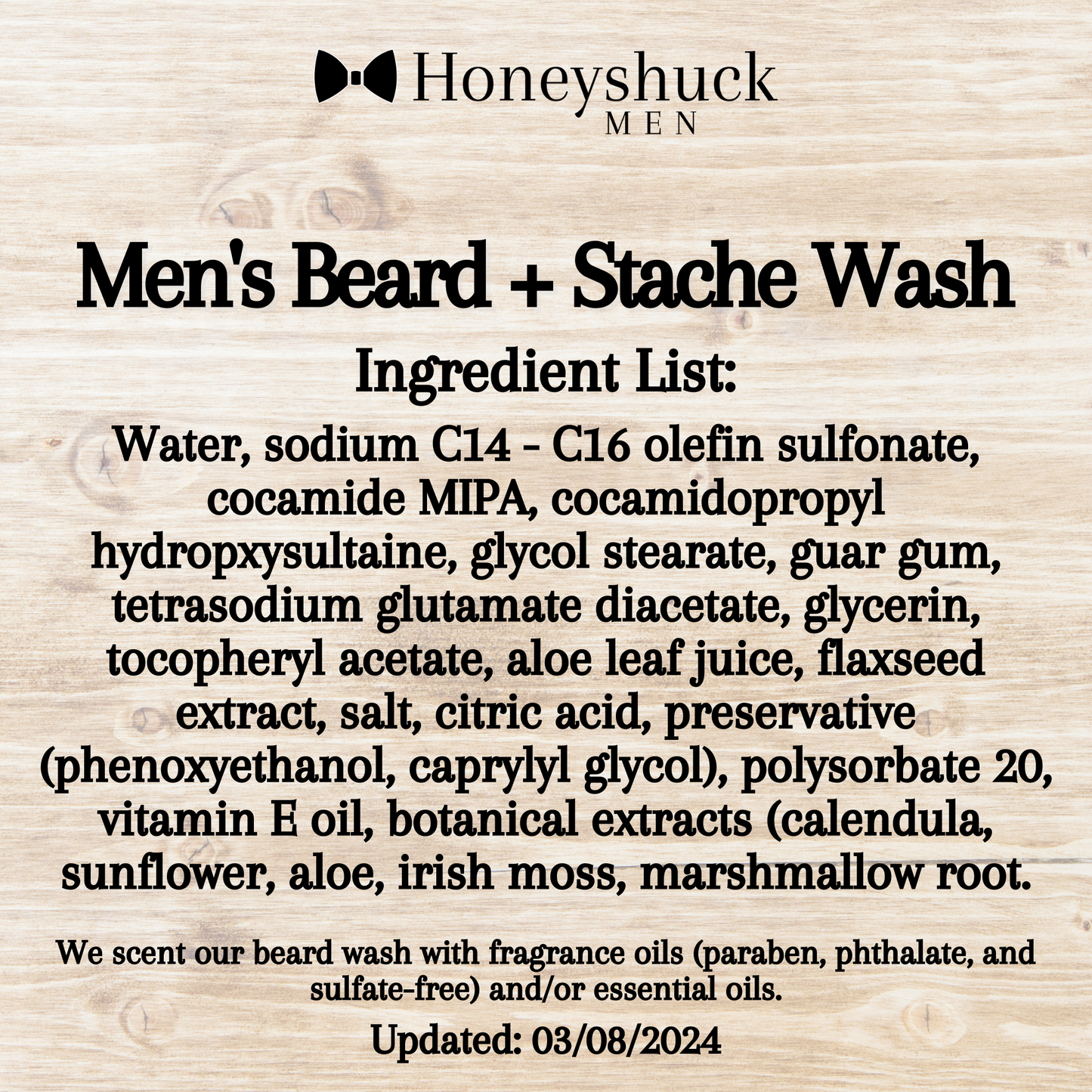 Men's Beard + Stache Wash | Choice of Scent | 4 fl oz