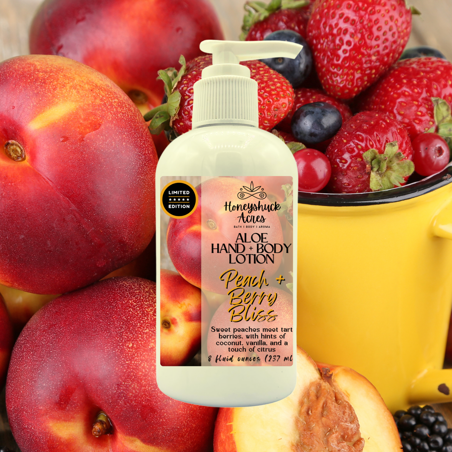 Limited Edition Aloe Hand + Body Lotion | Peach + Berry Bliss