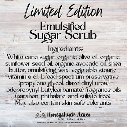 Limited Edition Emulsified Sugar Body Scrub | Peach + Berry Bliss