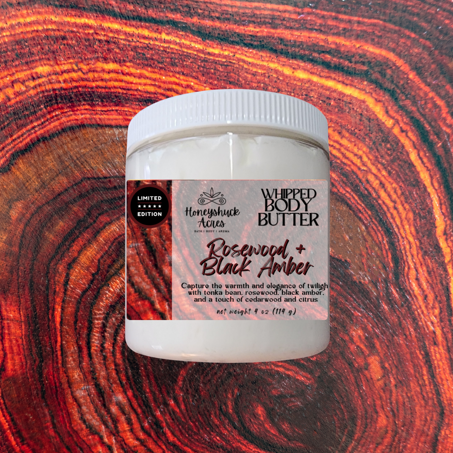 Limited Edition Whipped Body Butter | Rosewood + Black Amber