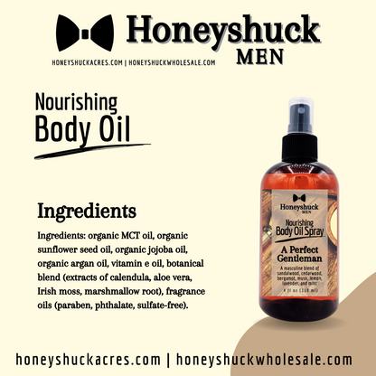 Men's Nourishing Body Oil | Rugged Leather | Vegan