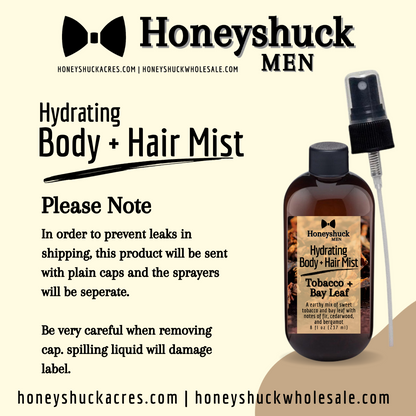 Men's Hydrating Body + Hair Mist | Naked | Unscented | Choice of Size | Spray