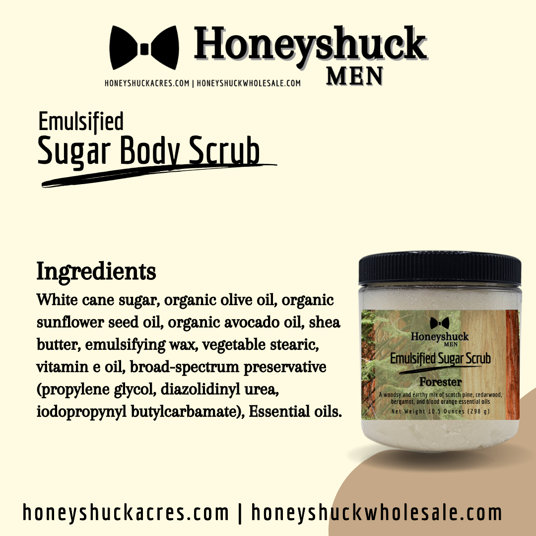 Men's Sugar Body Scrubs | Forester | Choice of Size