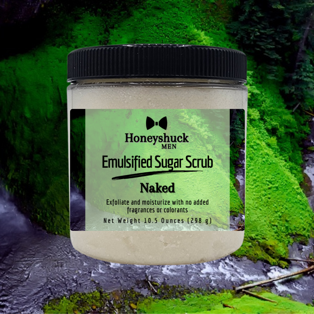 Men's Sugar Body Scrubs | Naked | Unscented | Choice of Size
