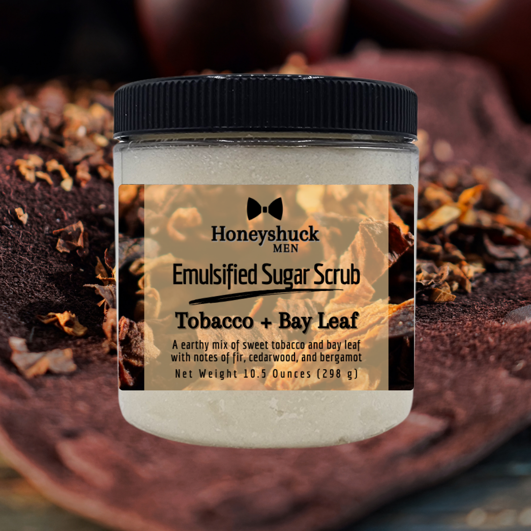 Men's Sugar Body Scrubs | Tobacco + Bay Leaf | Choice of Size