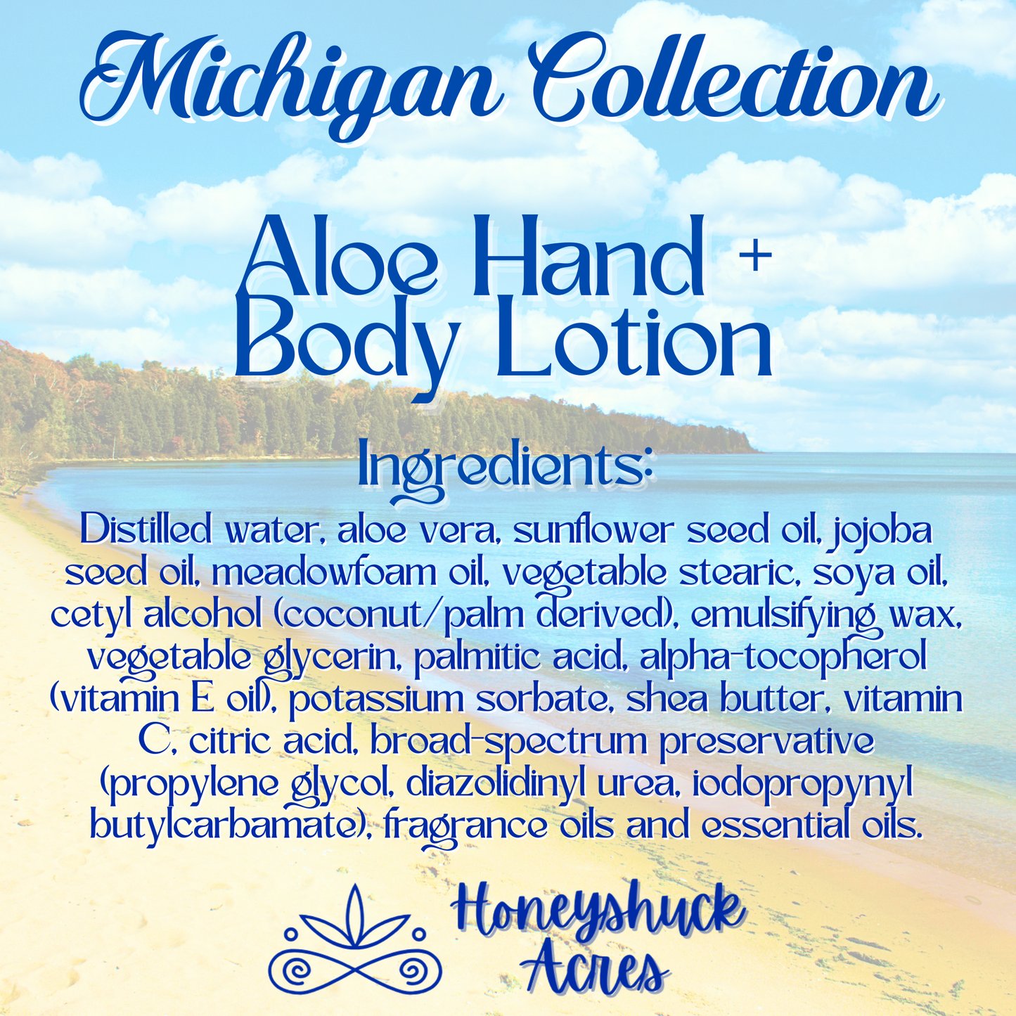 Michigan Hand + Body Lotion | Great Lakes Inspired Scent | Choice of Size