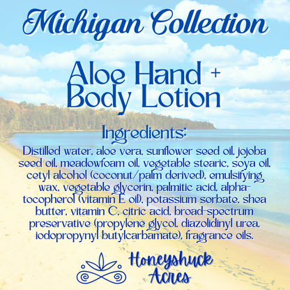 Michigan Hand + Body Lotion | Pictured Rocks Inspired Scent | Choice of Size