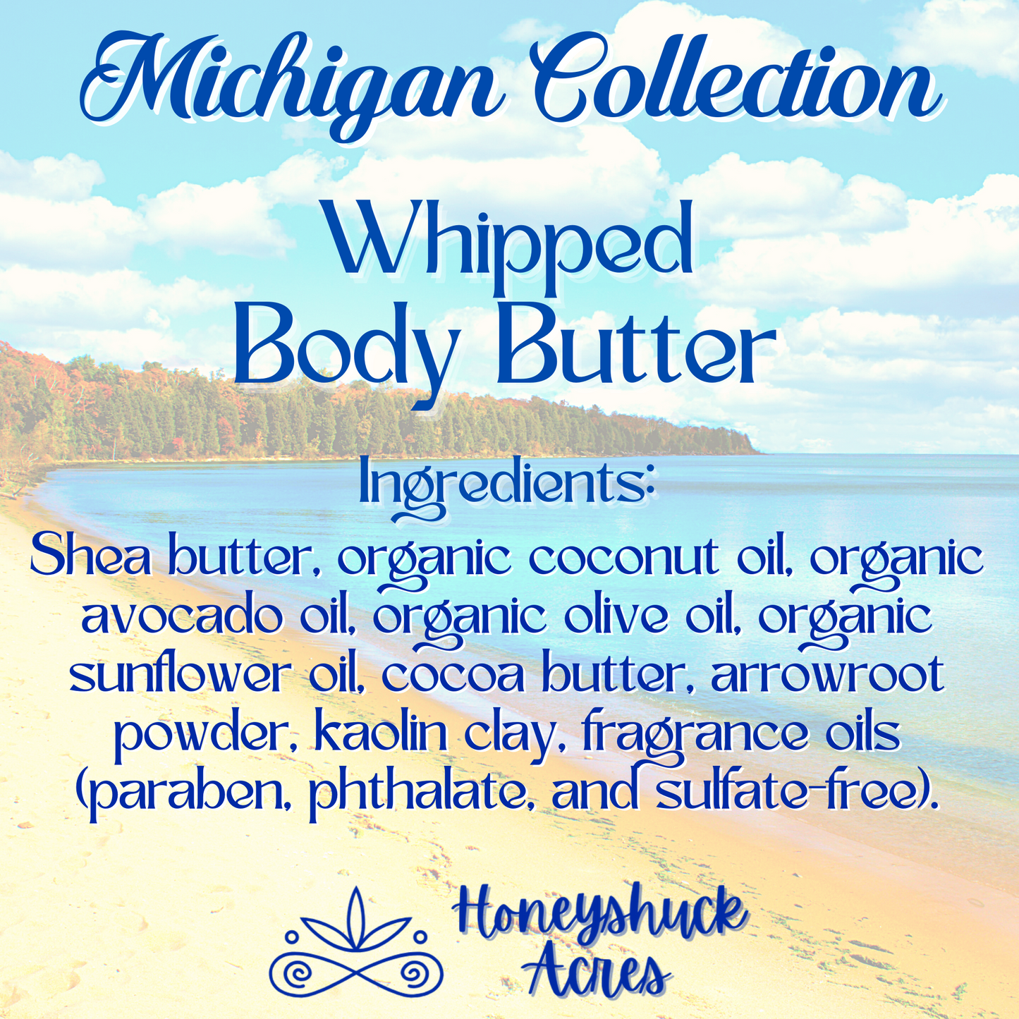 Michigan Whipped Body Butter | Tahquamenon Falls Inspired Scent | Choice of Size