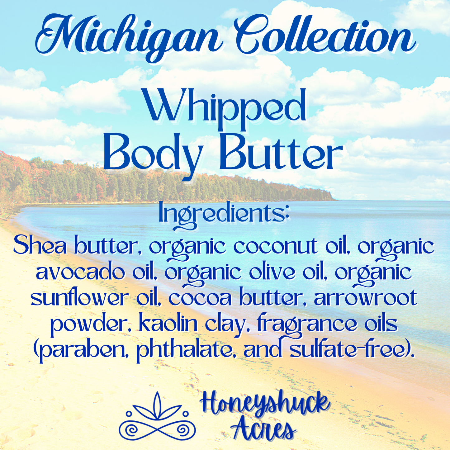 Michigan Whipped Body Butter | Pictured Rocks Inspired Scent | Choice of Size