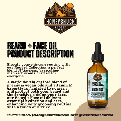 Rugged Beard + Face Oil | 2 fl oz | Choice of Scent