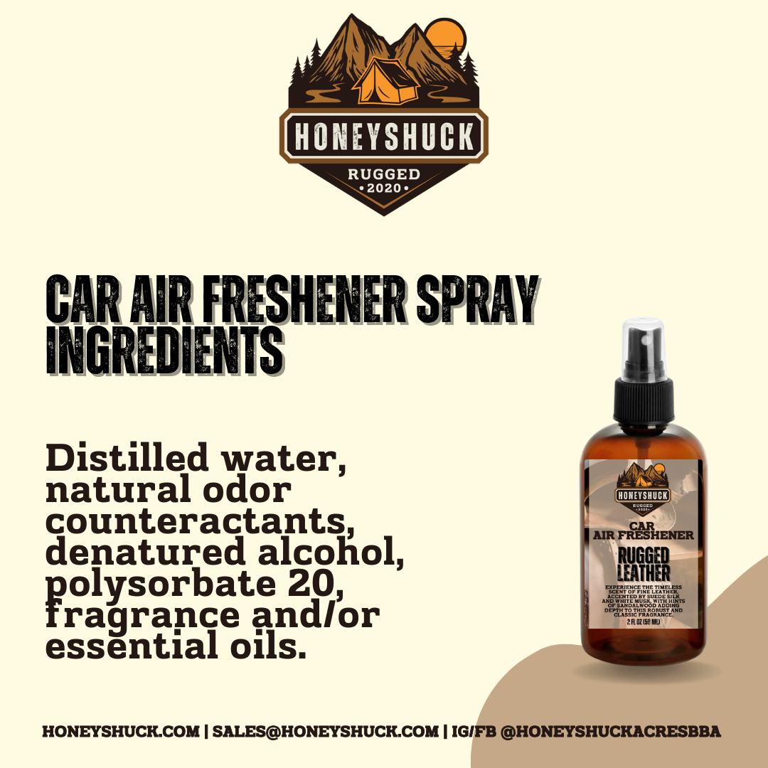 Rugged Car Air Freshener Spray | 2 fl oz | Choice of Scent